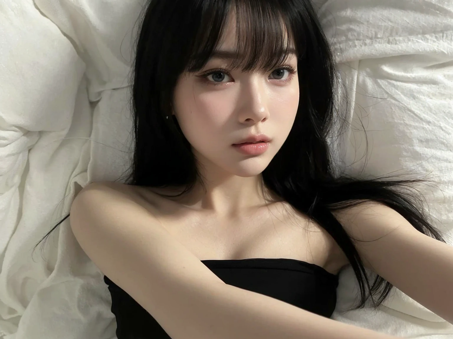 blonde hair, doll-like eyes, full lips, (best quality,4k,8k,highres,masterpiece:1.2),ultra-detailed,(realistic,photorealistic,photo-realistic:1.37),extremely detailed eyes and face, longeyelashes, porcelain skin, delicate facial features, serene expression, elegant pose, ornate dress, ornate jewelry, chiaroscuro lighting, warm color palette, cinematic composition