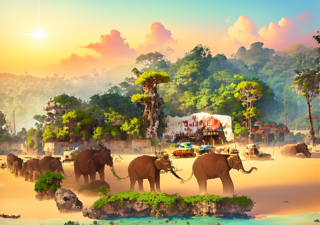 Pixel art, Gateway to the Andaman, Trang Province 1,024 bit