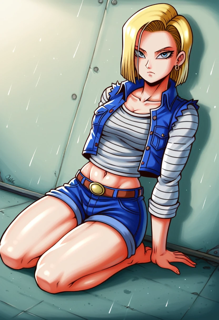 (masterpiece, best quality:1.2), Android 18, blonde hair, 1girl, Unbuttoned short shorts, barefoot, White background, masterpiece, best quality, absurdres, highres, 4k, ray tracing, perfect face, perfect eyes, intricate details, highly detailed, (best quality:1.33), (masterpiece:1.42),(semi realistic:1.3), (detailed:1.15),(skin details), Dappled Light, analog style (look at viewer), (skin texture), (realistic texture skin), cinematic light, side lighting, ultra high res, best shadow, RAW, (Dutch angle:1.1), lightroom, cinematic, hdr, raw, (intricate:1.4), high quality, soothing tones, intricate details, extremely high quality RAW photograph, detailed background, intricate, Exquisite details and textures, highly detailed, ultra detailed photograph, warm lighting, 4k, sharp focus, high resolution, detailed skin, detailed eyes, 8k uhd, dslr, high quality, film grain, Fujifilm XT3,
Rainy Day: The diffused light and wet surfaces on a rainy day can create a moody and atmospheric environment, perfect for capturing reflections and street photography.,