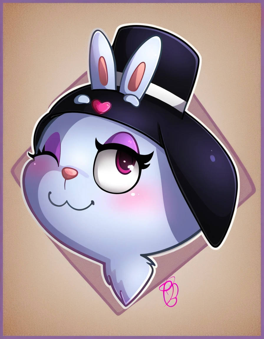 bunny must be smiling and wearing an artist's hat. The image should convey a feeling of creativity, fun and imagination."