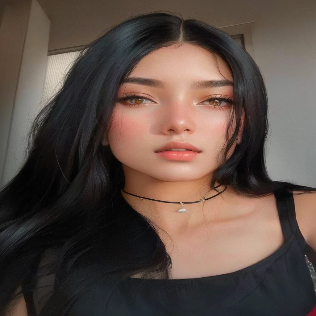 There is a woman with long black hair and a black blouse, 18 years old, Ayahausca, 1 6 years old, 22 years old, 21 years old, 23 year old, 27 years old, 28 years old, de 19yearsold, 24 years old, very low quality, 19yearsold