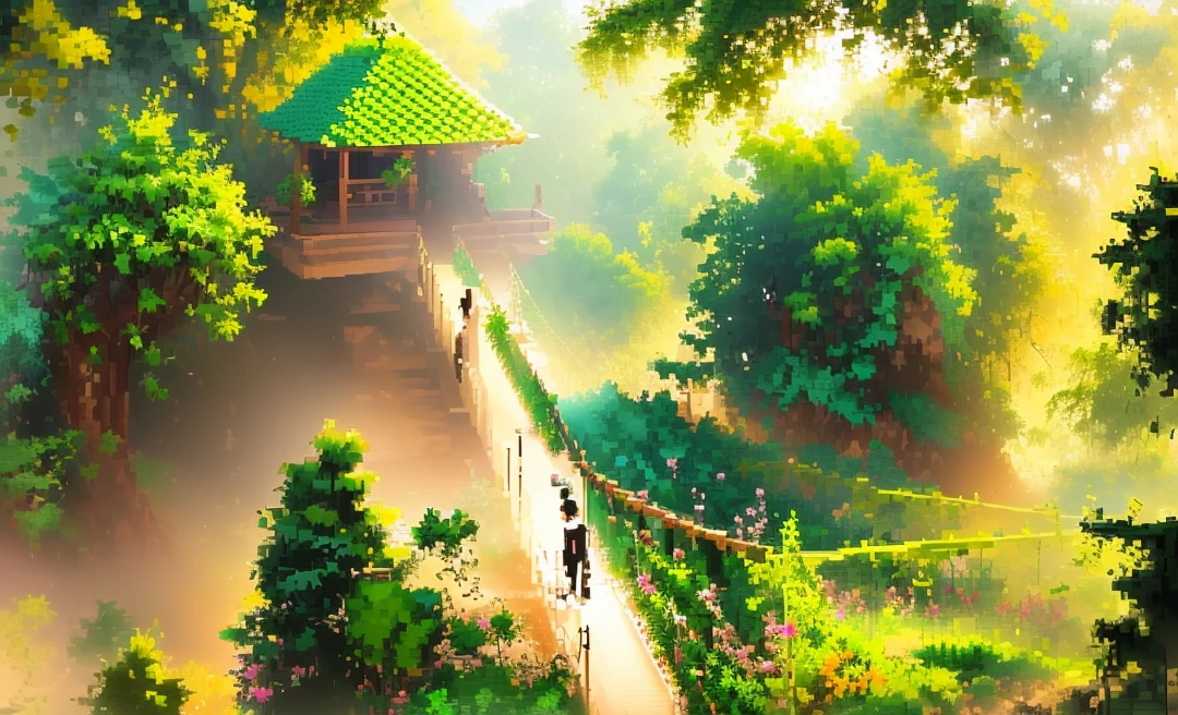 Thung Khai Botanical Garden, Trang Province Pixel art 512bit 256bit 128bit