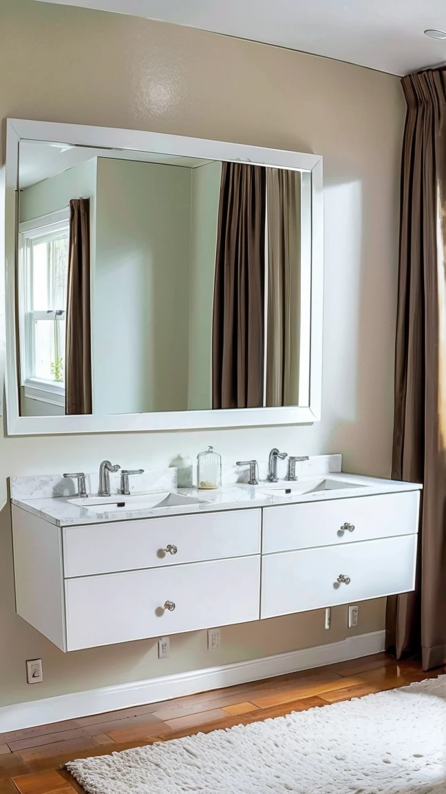Mirror reflection: Use a large mirror, to create double perspectives.
