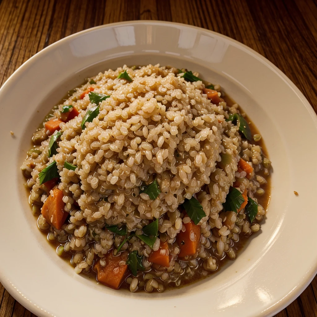 Make me a plate of rice with quinoa stew and be realistic 