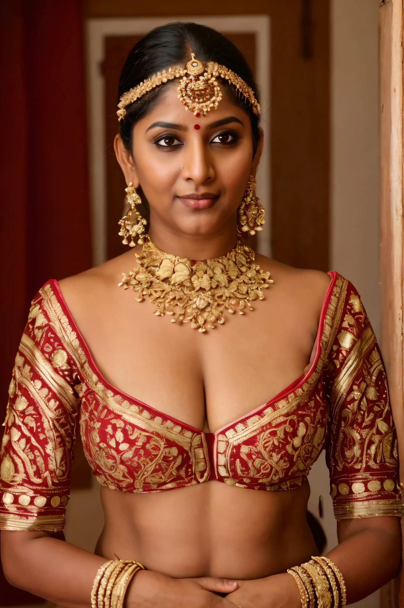 Foto RAW, photorealistic, photography, full body shot, 50 years old Woman, master shot, perfect eyes, goddess like beauty, pierced eyes, perfect thick chubby mallu Desi aunty bhabhi, Wearing a Stanapatta, a chest-band.Saree model, model Photography, Indian saree shoot, Indian traditional wear advertising photography, traditional wear brand shoot, face of Indian actress Eshanya Maheshwari,  masterpiece, realistic, realism, incredible details,  pleasure, photorealism, detailed skin, skin pores, high contrast, photorealistic Artstation 8k HD digital art trend of high definition and detailed realistic skin texture, ultra detail, realistic skin texture, armature, best quality, ultra high definition, (photorealistic:1.4),, high resolution, detail, raw photo, sweat, Re sharp, by Lee Jefferies Nikon D850 Film Stock Photo 4 Kodak Portra 400 Camera F1.6 Lens Rich Color Ultra Real Realistic Realistic Textures Dramatic Lighting Unreal Engine Trending at Art Station Cinestill 800,(pele altamente detalhada: 1.2), 8k UHD, DSLR, soft-lighting, alta qualidade, grain of film, Fujifilm XT3,she didn't like to wear blouse or bra, she is happy to wear only saree, she hates blouse or bra, detailed hairy armpits, hyper realistic skin, skin pores, sweat, veins, short hairs on armpit, stubble armpits, hyper realistic hairy armpits, 