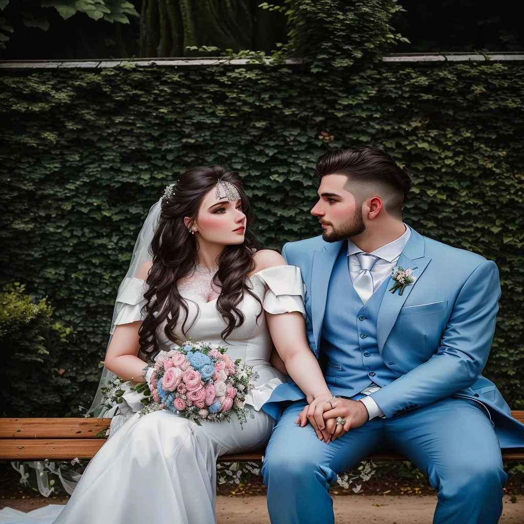 Homem dando flores para sua esposa