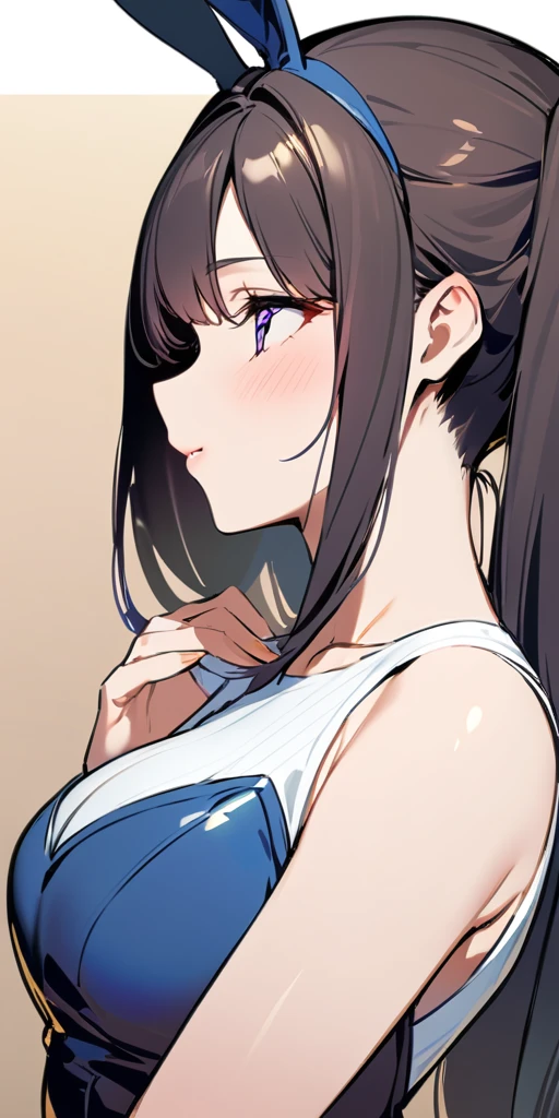 ((Highest quality、、masterpiece:1.3)), Upper Body、Long legs、Sharp focus:1.2, Beautiful woman with perfect figure:1.4、(Smiling:1.2), double eyelid、30-year-old female、Sexy pose、((((Close your mouth、One Woman、Bunny girl))))、