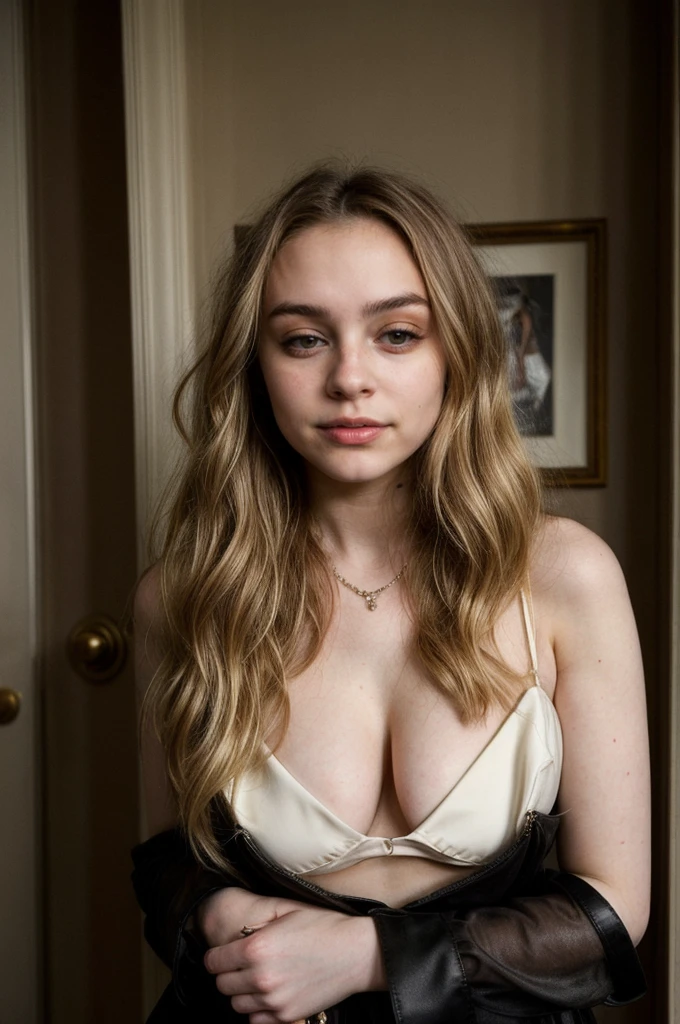 Sabrina Carpenter, designer clothes, cleavage, new york apartment