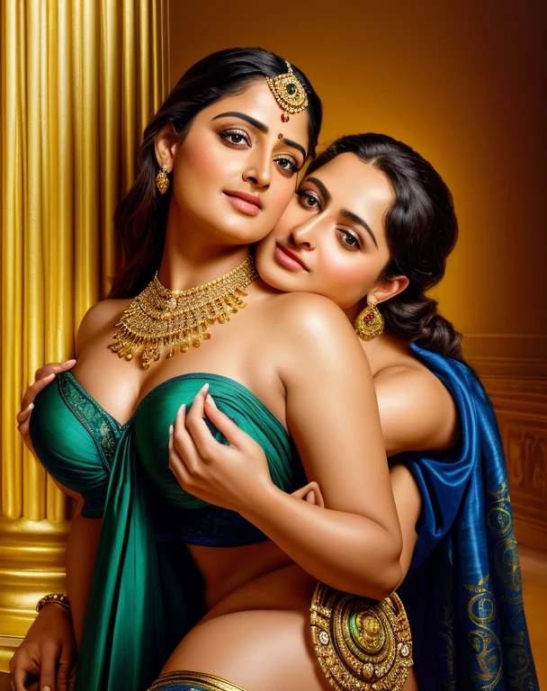 Looks like Anushka Shetty, Masterpiece, Best quality, high clarity eyes, critically flawless,sharp picture, Full portrait, High pixels, perfect face, perfect eyes, beautiful face, perfect hands,perfect fingers, in Peter Paul Rubens style, by Peter Paul Rubens, baroque style, acrylic on canvas, highly detailed, description: "Create a nymph inspired by the tales of Greek or Roman mythology, embodying the essence of a natural element or location, and possessing a unique ability or trait that sets her apart.", strapless Bra of ancient times, strapless bralette, armpits showing, detailed armpits, ravishing beauty queen,