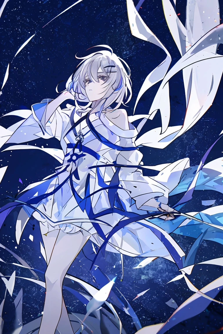 Light purple gradient hair,Asymmetrical hair,（（Thick hair 1.8，Clear head outline 1.6））， Shoulder-length hair, Messy hair,, Shiny hair，(Short gray hair:1.2),boy，boyboyboy（Luxury Platinum Mini Lolita，Made of transparent material），（Transparent clothes transparent 1.8），Perfect body，High，Slender，(Looks sad，Looks haggard、Looks haggard、Pale nipples ，Grief，shut your mouth：1.2） Against the background of an unusually bright dark starry sky，stand up（Put your hands behind you），，barefoot，float，water surface，（Long Law，Long Law，Long Law，Complete），full-body shot