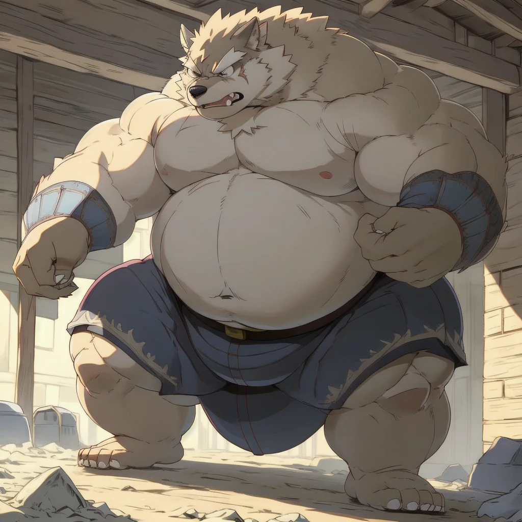 Epic Citizen Zootopia style, My Heroe Academia Character, Dungeons and Dragons style, A poor villager, obese Medieval Fantasy, Real life, Anime serie, Anime character, Obese muscle Obese Sumo wrestler Werebeast Kid, full body pic (obese, strong legs and arms) Sumo wrestler Werebeast Kid. Obese muscle fat kid (bulky, wide, broad shoulders), Citizen obese Werebeast kid, solo, male, highly detailed, ((detailed very angry face, (detailed eyes:1), detailed)), looking at viewer,portrait, close-up,(digital flat colors:1.1), shaded,good anatomy,(masterpiece:1.3),(best quality:1.4), 4k, hi res,nj5furry, moritaka