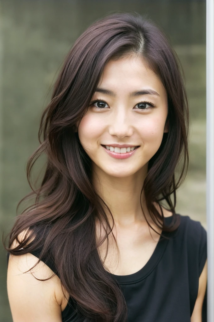 (((One girl,alone))),(Highly realistic photos, High resolution, Detailed face, Beautiful Eyes) Japanese women, 21 years old, Cute face, alone:1, Nice body, Medium chest, ,Hairstyle,  Take a photo book,Dark Sky、shirt、Healthy Body,smile,Thighine Fujiko