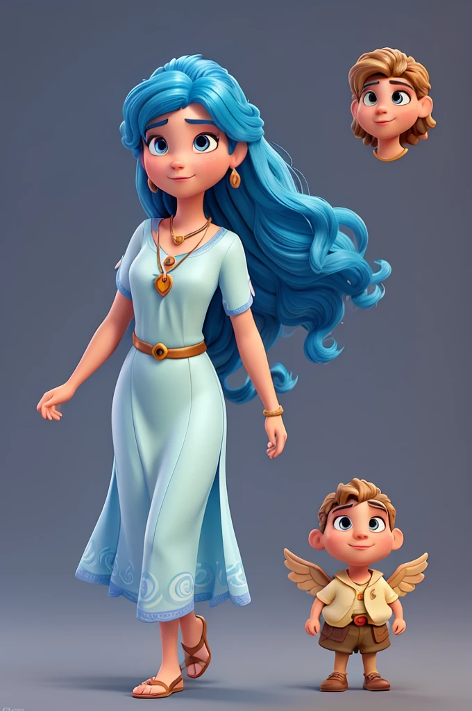 create a disney pixar style image based on the goddess euterpe but in the male version aged 25 to 29 years old with a clean background, without much detail just focus on the avatar
