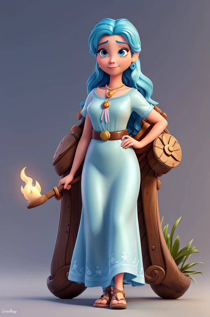 create a disney pixar style image based on the goddess euterpe but in the male version aged 25 to 29 years old with a clean background, without much detail just focus on the avatar