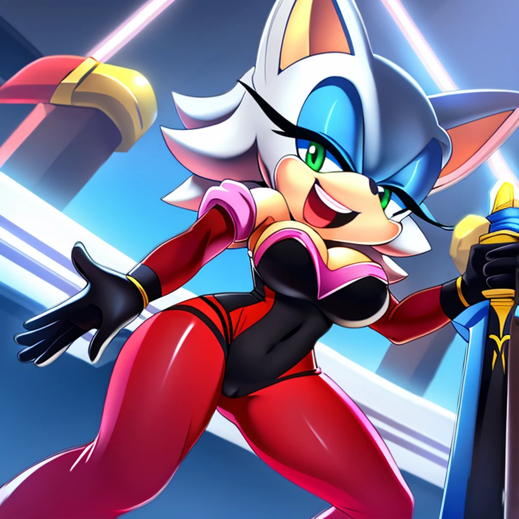 Rouge fight sword and laughs Black bodystocking . Sonic 