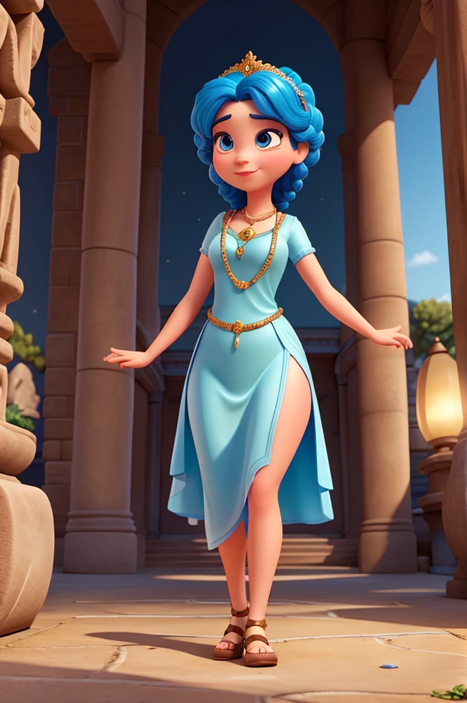 create a disney pixar style image based on the goddess euterpe in the male version using more social clothing