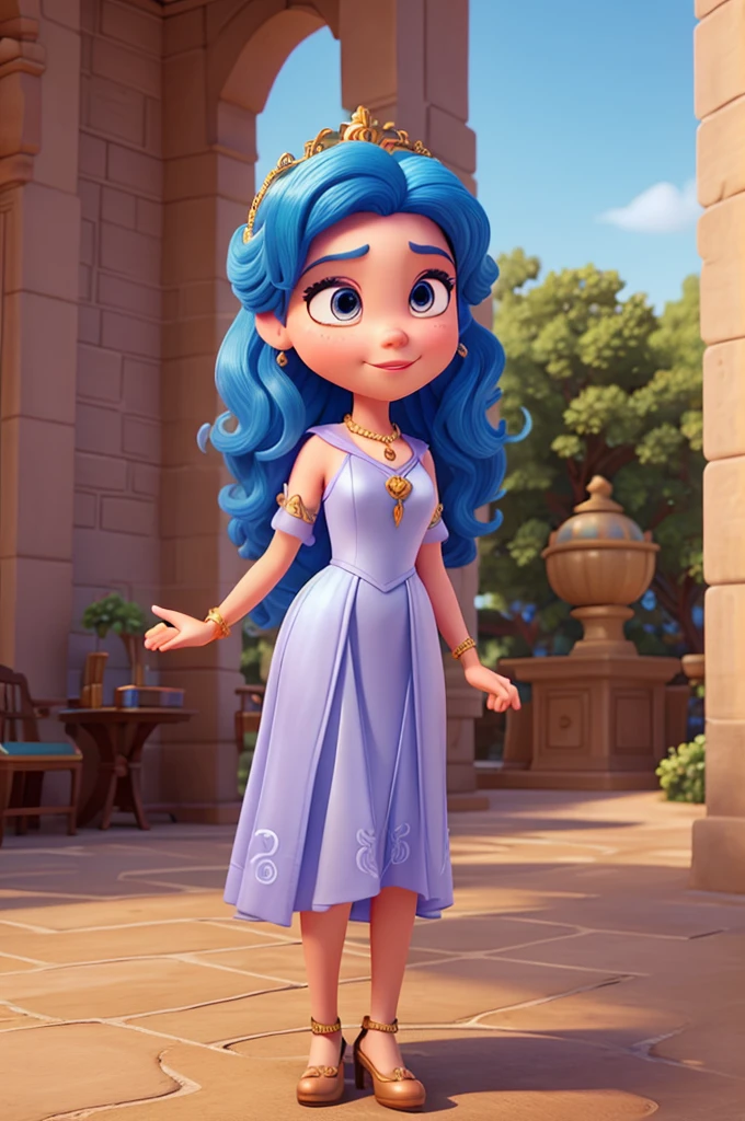 create a disney pixar style image based on the goddess euterpe na ((male version)) wearing more formal clothing