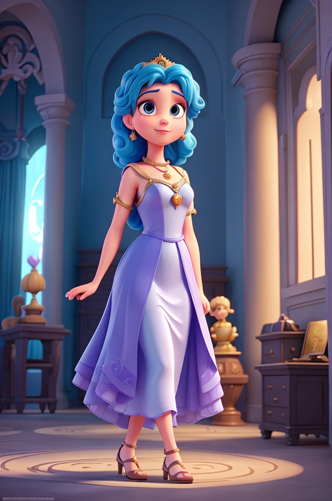 create a disney pixar style image based on the goddess euterpe na ((male version)) wearing more formal clothing