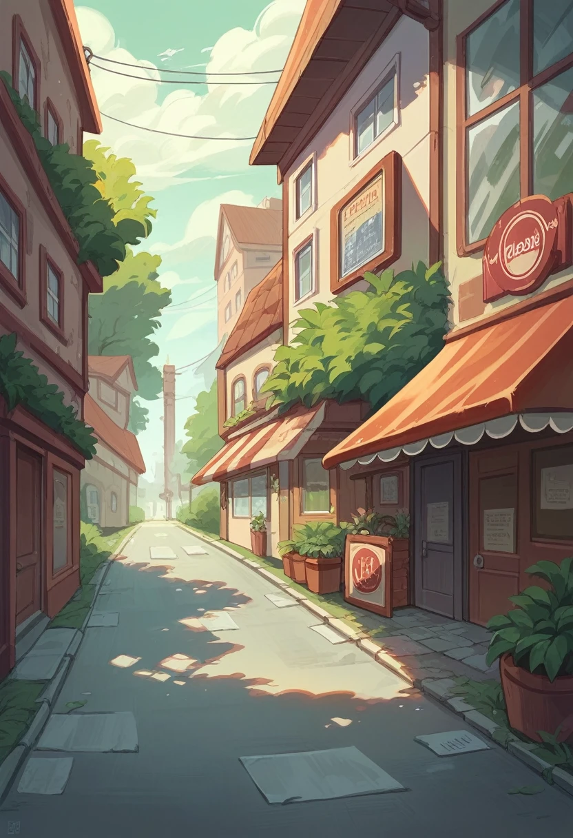 Draw a map of a neighborhood where there are multiple convenience stores and a park in. Center and there are 4 main streets and roads, and also a house that is called a house.