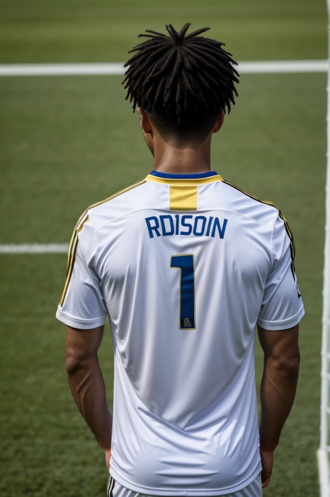 Man from behind wearing the Colombian soccer team shirt, with the number 10 and name edisson