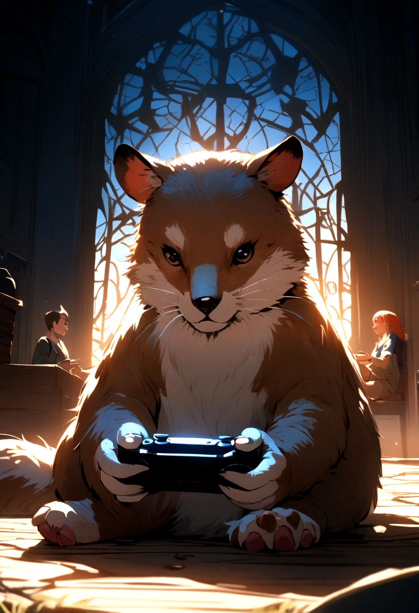 Animals playing video games