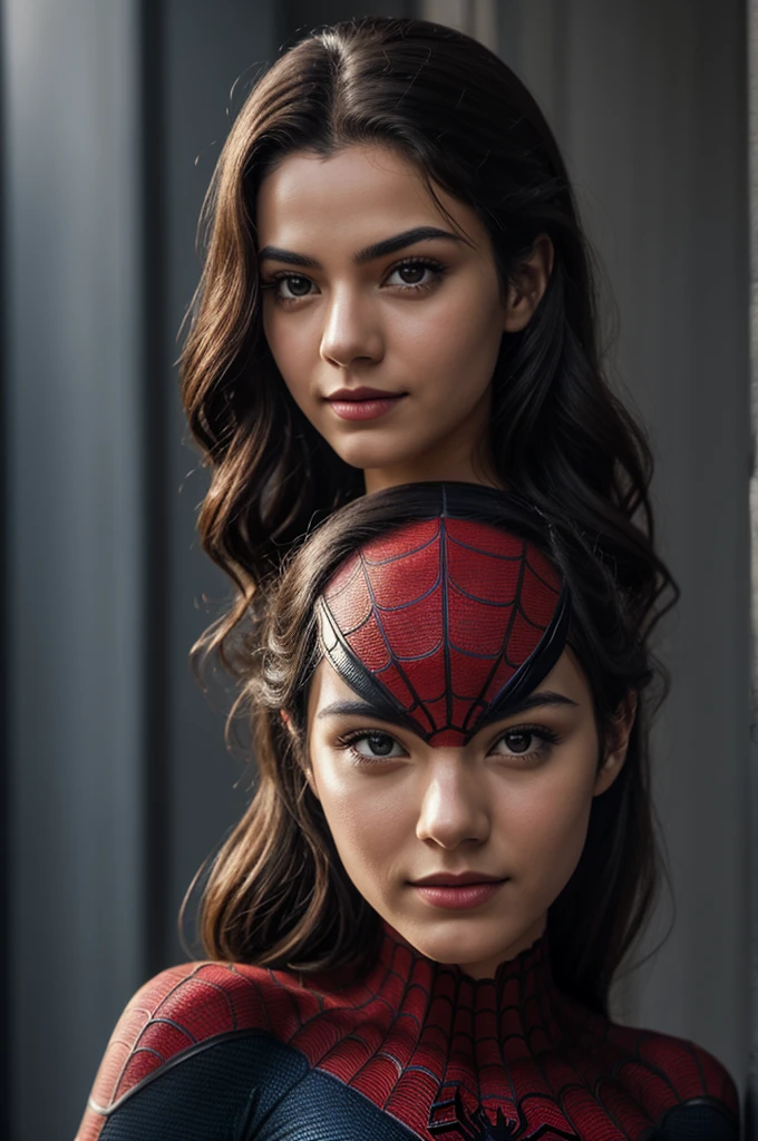 Spiderman photo, without masks, 20s, Beautiful, detailed face, looking at the camera, portrait, 8k contract, high quality