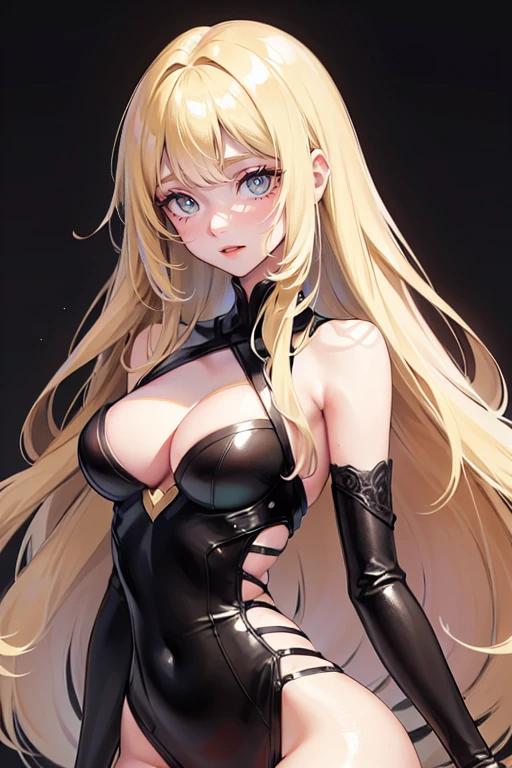 )a thin woman with long blonde hair, woman has green eyes, black sexy emo outfit) best quality, adorable, ultra-detailed, illustration, complex, detailed, extremely detailed, detailed face, soft light, soft focus, perfect face. illustration:full body