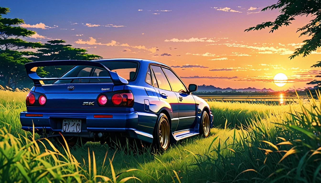 Subaru GC8 Impreza、Anime scenery of a girl sitting in tall grass with a sunset in the background.Beautiful anime scene, Beautiful anime peace scenes, Makoto Shinkai Cyril Rolland, Beautiful anime scene, Awesome Wallpapers, Anime Art Wallpapers 8K, Anime Background, artistic Anime Background, anime wallpaper 4k, Anime Art 4K Wallpaper, Anime Wallpaper Art 4k,