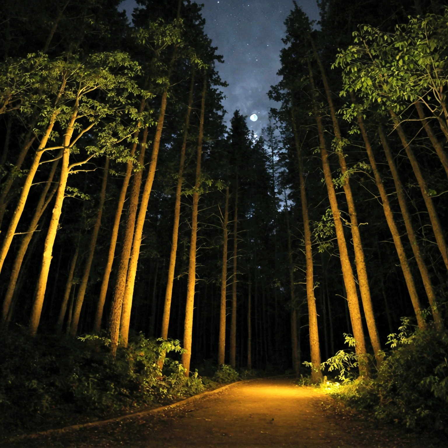 forest at night 