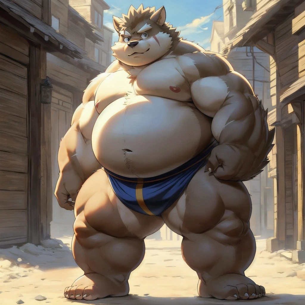 Epic Citizen Zootopia style, My Heroe Academia Character, Dungeons and Dragons style, A poor villager, obese Medieval Fantasy, Real life, Anime serie, Anime character, Obese muscle Obese Sumo wrestler Werebeast Kid, full body pic (obese, strong legs and arms) Sumo wrestler Werebeast Kid. Obese muscle fat kid (bulky, wide, broad shoulders), Citizen obese Werebeast kid,  solo, male, highly detailed, ((detailed face, (detailed eyes:1), detailed)), looking at viewer,portrait, close-up,(digital flat colors:1.1), shaded,good anatomy,(masterpiece:1.3),(best quality:1.4), 4k, hi res,nj5furry, moritaka