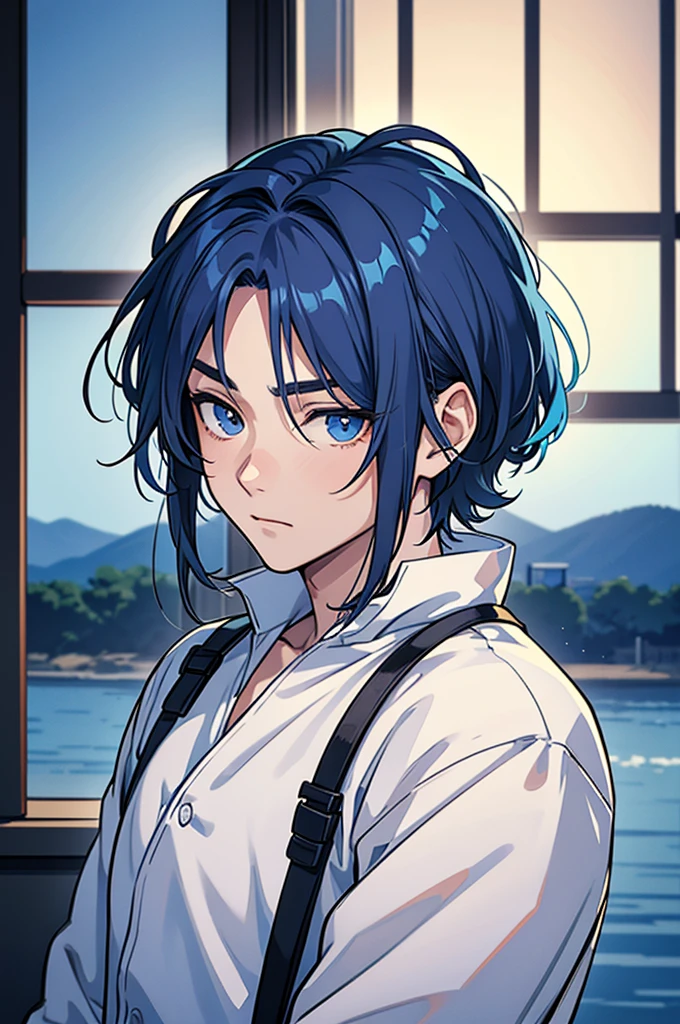Itsuomi (Male protagonist)Appearance:hairs: white and slightly messy, with bangs that fall casually over your forehead, giving you a carefree look.eyeballs: deep blues, with a confident and serene look, that convey safety and comfort.Skinned: clear, with a healthy tone and a slight color in the cheeks, especially when he's around Yuki.Height and Body: tall and athletic, with broad shoulders and a well-defined physique. Your posture is relaxed, mas imponente.Clothing: Prefer casual and comfortable clothes, like neutral colored t-shirts, jeans and light jackets. Often seen wearing accessories such as simple bracelets or necklaces..Personalidade:confident: Itsuomi is self-assured and faces situations calmly and determinedly..caring: He always pays attention to details and genuinely cares about Yuki's feelings., doing our best to understand and support her.independent: Values your freedom and seeks to explore the world independently, but is willing to give up certain things for those he loves.enchanting: Your easy smile, your considered actions and the way you communicate (both verbally and in sign language) make it extremely captivating.