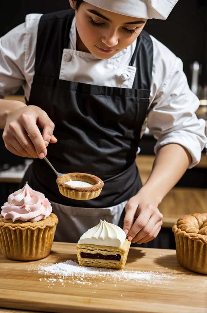 Create a pastry chef&#39;s table on the theme of country life
