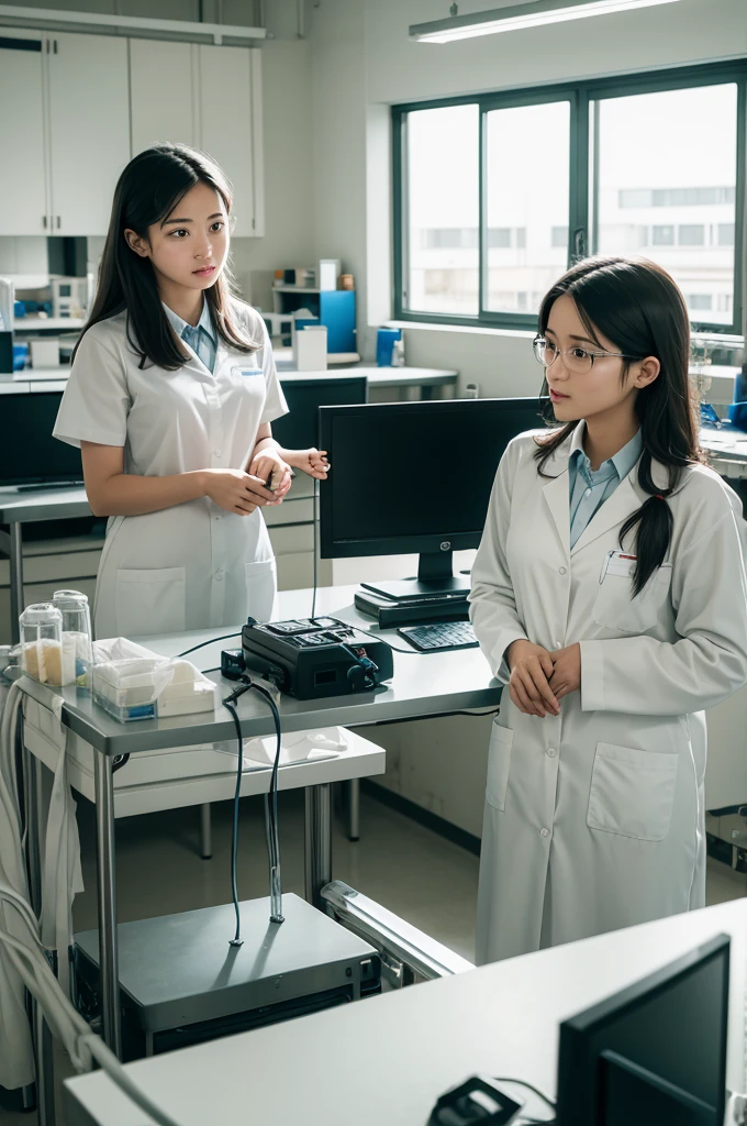 parallel conversations inside the school laboratory