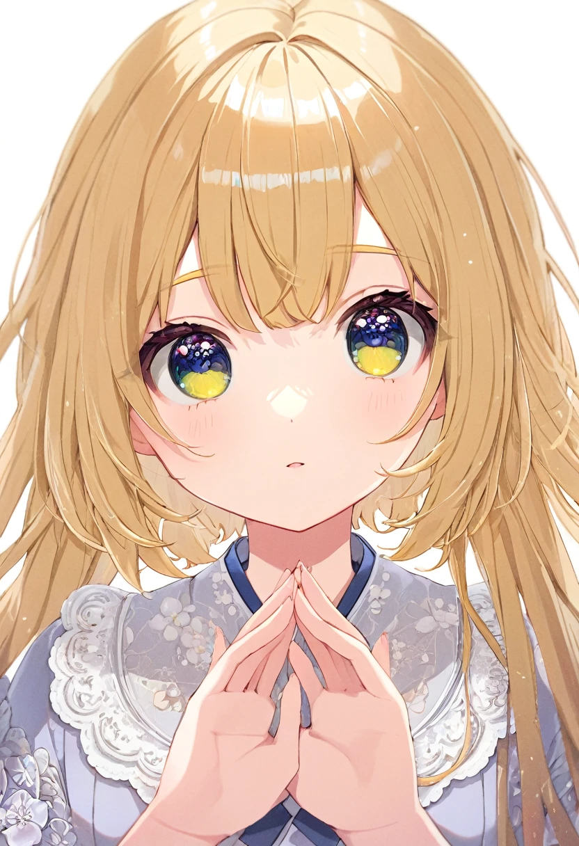 Super detailed,(Highest quality),((masterpiece)),(High resolution),original,Highly detailed 8k wallpaper,(Very delicate and beautiful),Highest_hand,anime,Blonde,Long Hair,Korean Girls,Trendy hairstyle,short hair,流行のcute女の子,cute,Upper body only,Beautiful pupils,White background