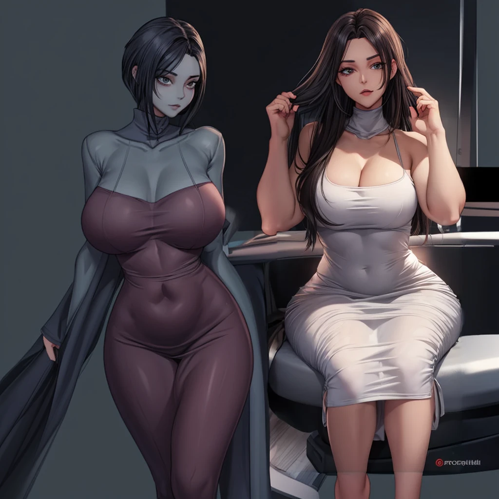 skinny waist and thick hips and tight dress