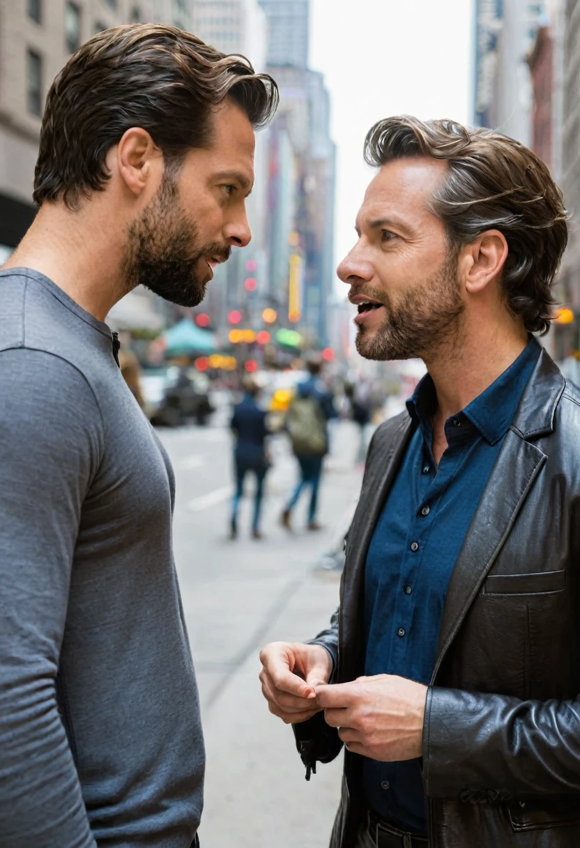 Two hot thirtysomething men discussing the sex in the big city