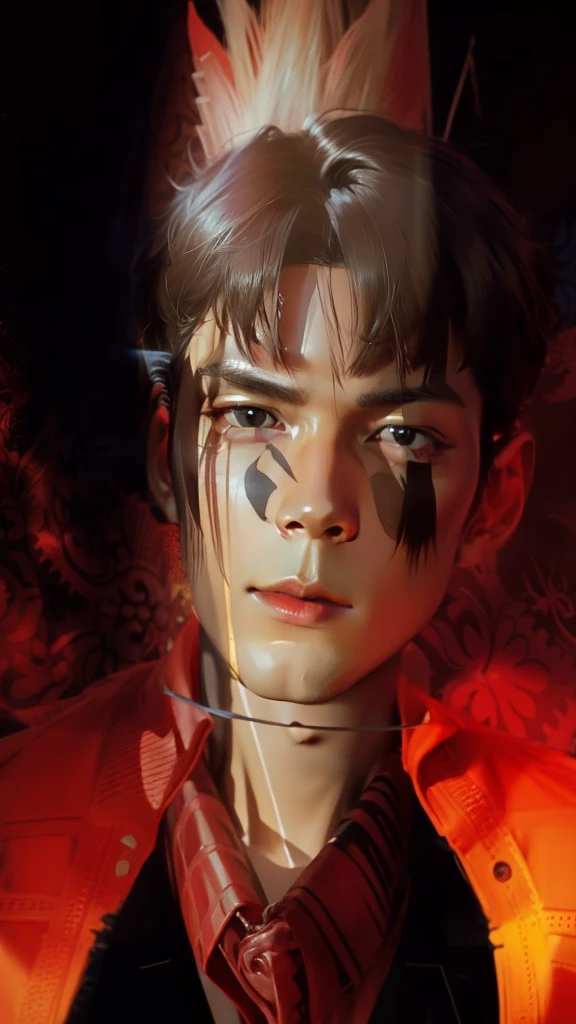 1. Pretty boy, black jacket, black
Hair, realistic, highly detailed,