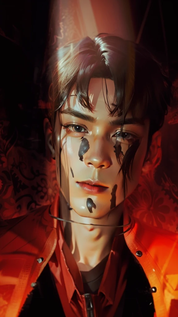 1. Pretty boy, black jacket, black
Hair, realistic, highly detailed,