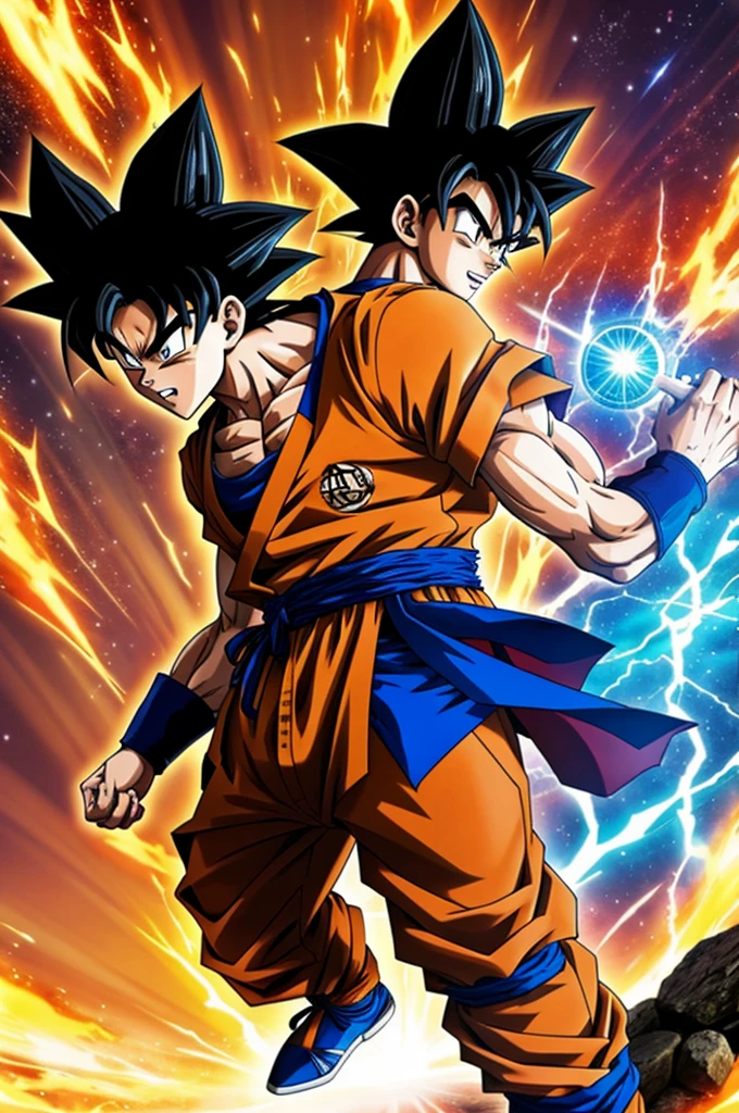 Goku super tall anime form