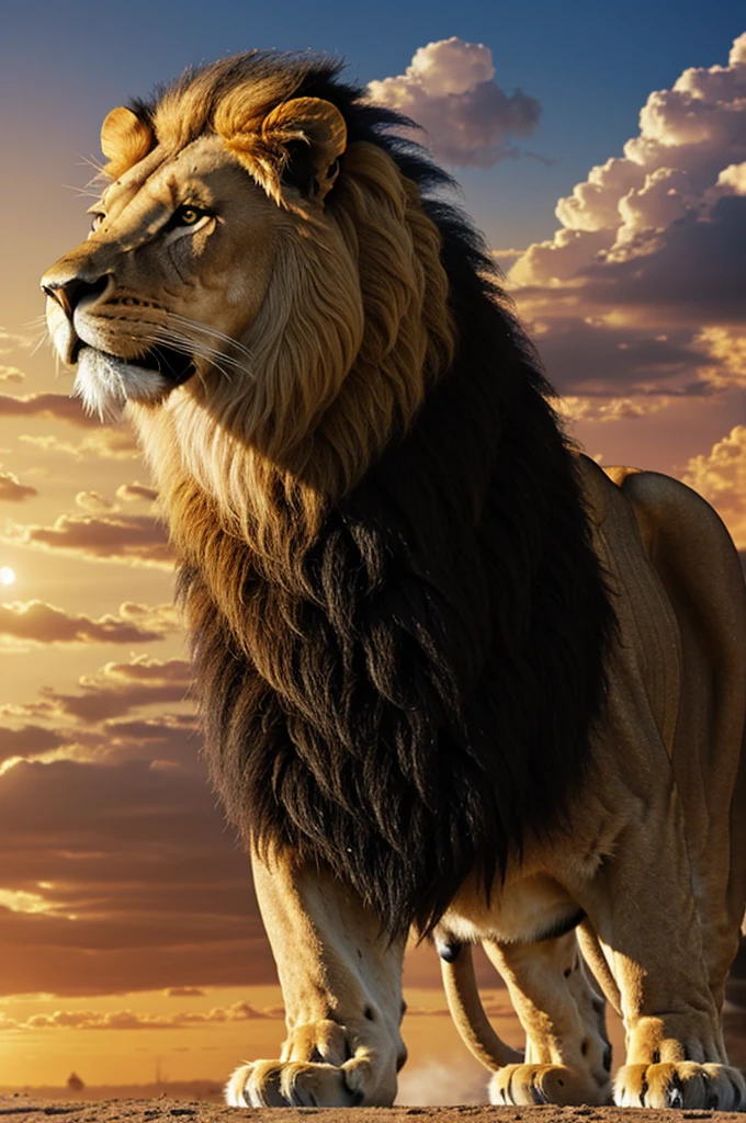 A lion with a cannon on its back