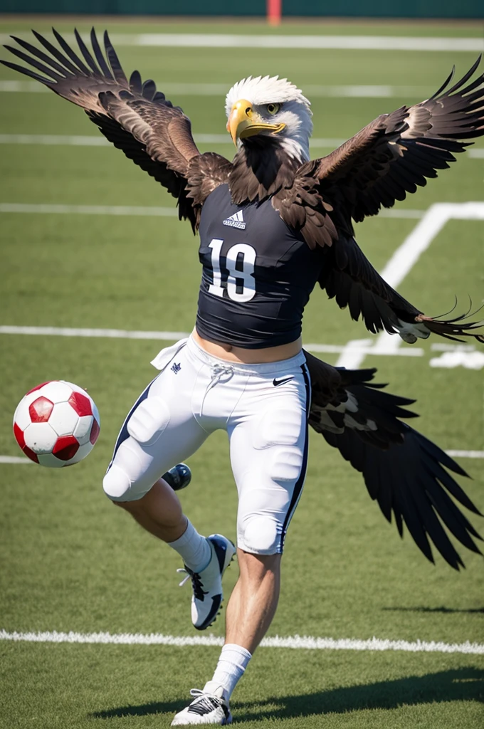 Eagle playing football