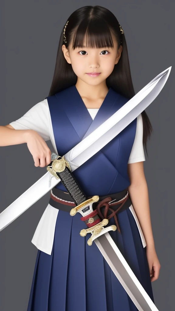 masterpiece、Highest quality、8K、Japanese、beautiful girl、、Primary scho,(((巨大なsword))),白銀のsword,Diamond Setting