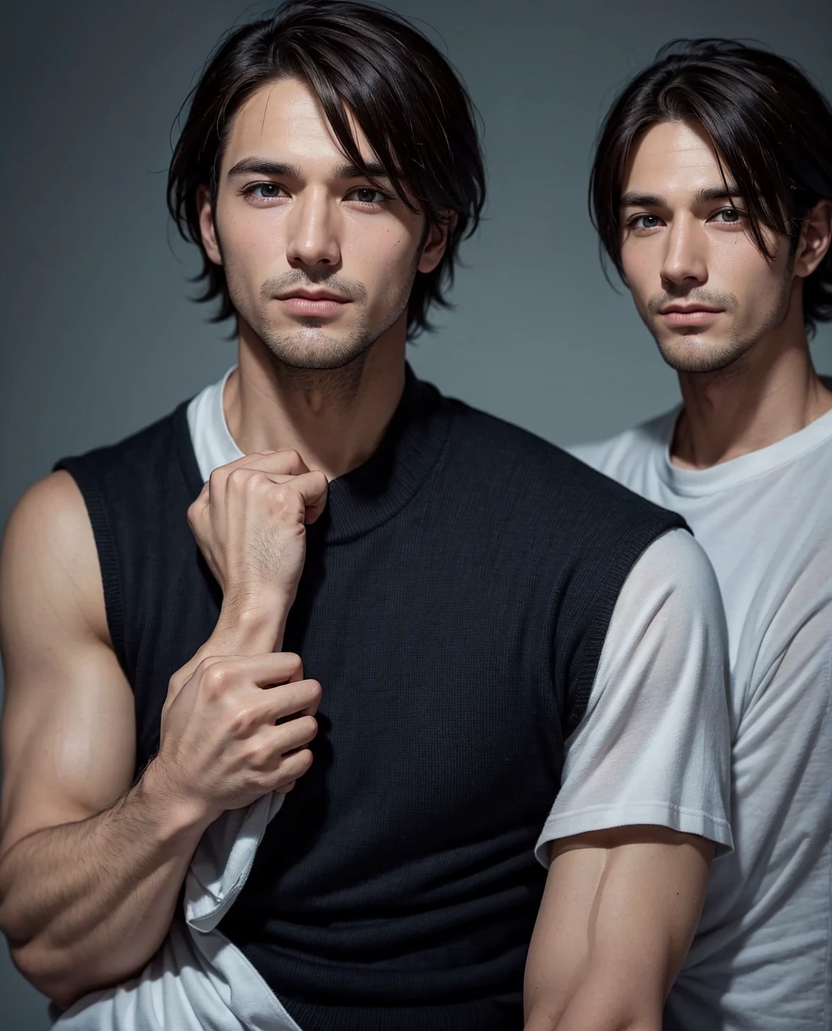 Male face without beard, He is one man and face, add nothing more, just change face
