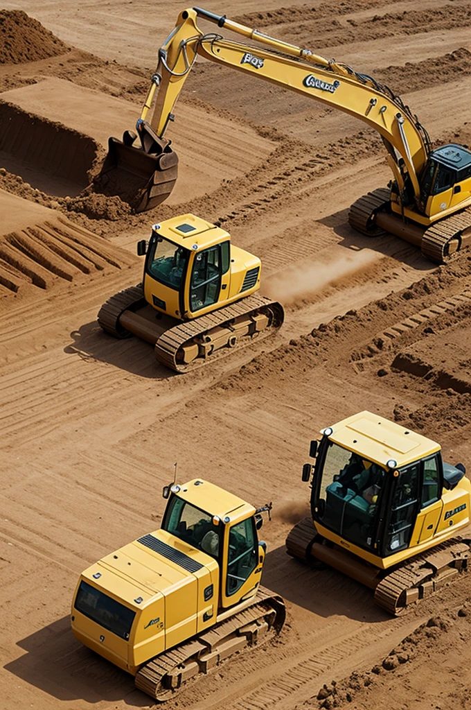 Create an excavator carrying a pig