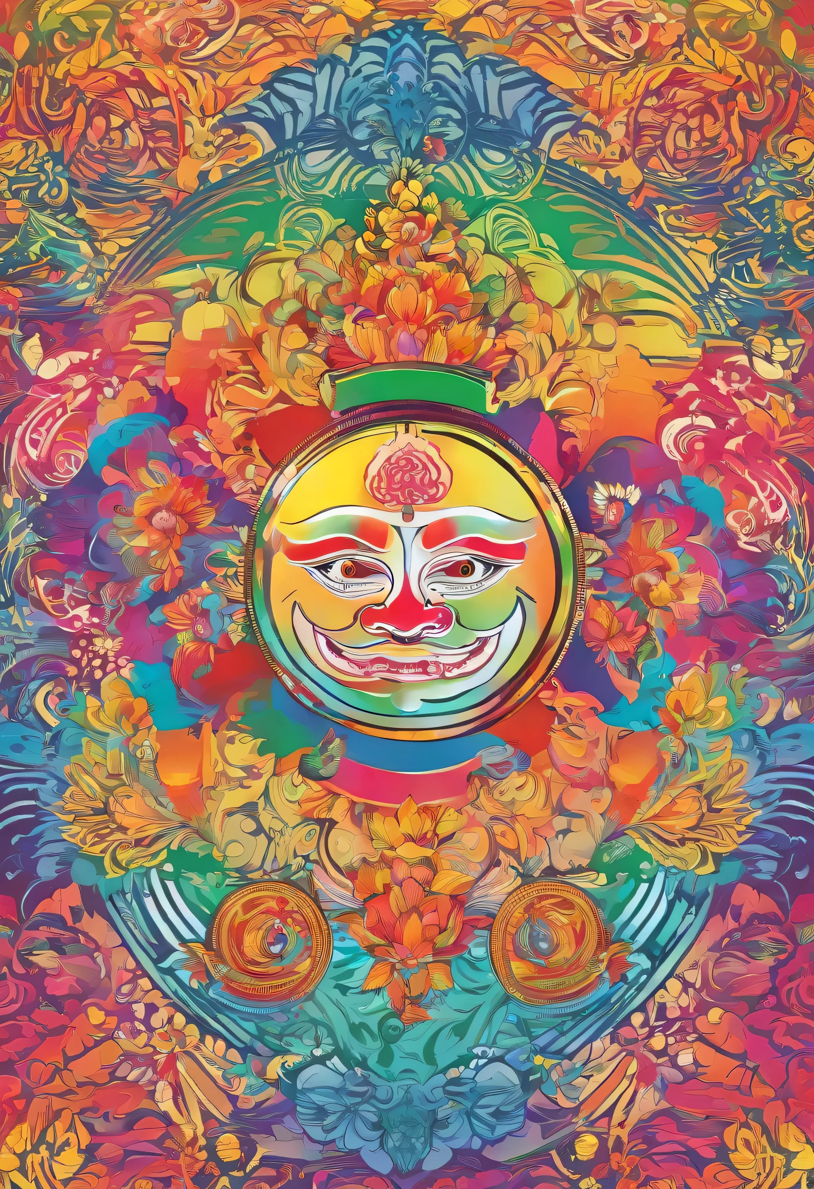 Illustration of "Dharma no Ornament," a traditional Japanese lucky charm that brings happiness to people
"The ""Dharma no Ornament"" is a design painted in rainbow colors and gradations."
Very gorgeous
"The Dharma ornament" is smiling.
A gorgeous design that brings happiness to the viewer
Pretty cool
chic and modern design
White background
4k