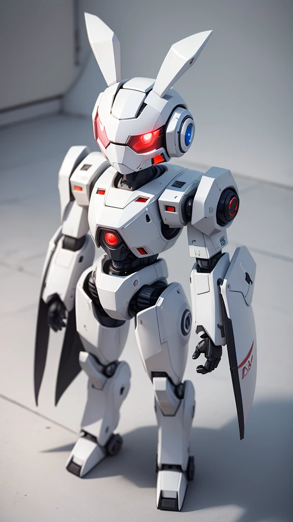 robot rabbit, White color, whole body,