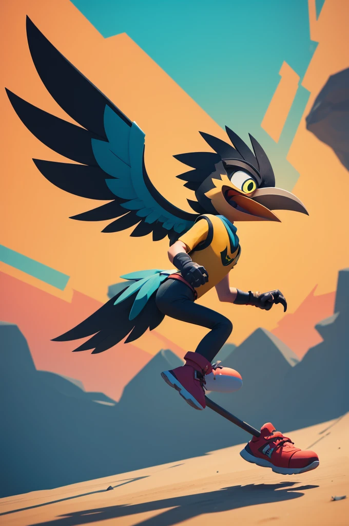 create a BRAWL STARS style character where the character is a roadrunner bird