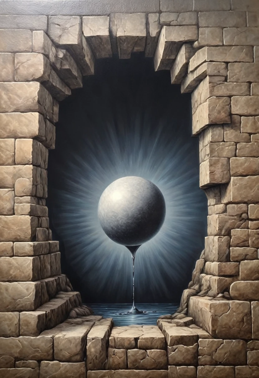 Optical Illusion art, Optical Illusion effect, trompe l'oeil, 3d painting on the wall, hand draw, reality, fantasy art, enhance, intricate, (best quality, masterpiece, Representative work, official art, Professional, 8k)