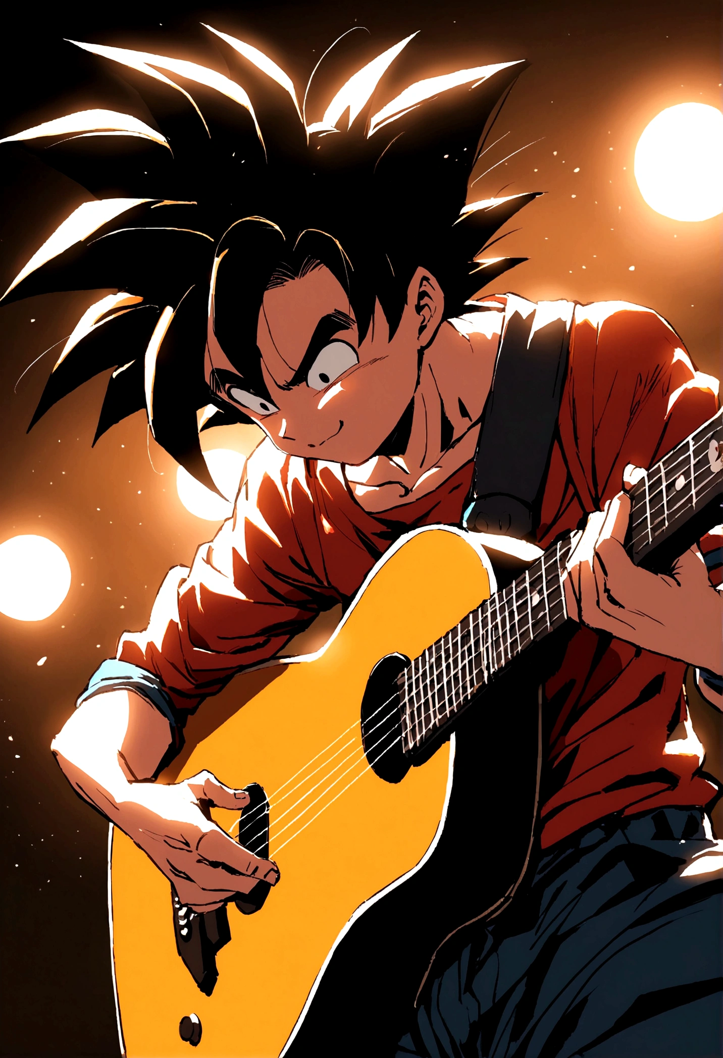 goku playing guitar