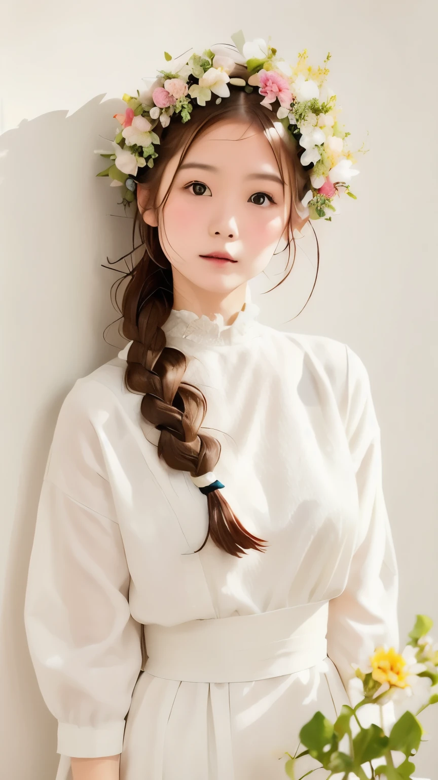 (((Simple configuration)))、(((The background is a white wall:1.2)))、One Girl、Perfect Anatomy、絵のようにbeautiful、sketch、Very delicate、Cloud-like wall、、Floral、Delicate depiction、Abstract、Bright colors overall、Gentle color、kimono、Taisho romance、(masterpiece、Highest quality、Highest quality、Official Art、beautiful, beautiful:1.2)